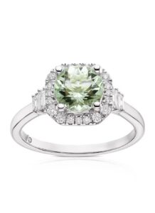 Emmy London 9ct White Gold 0.25ct Diamond & Green 