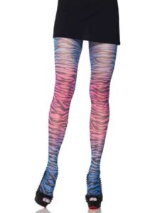 Leg Avenue Women's Rainbow Zebra Print Tights 